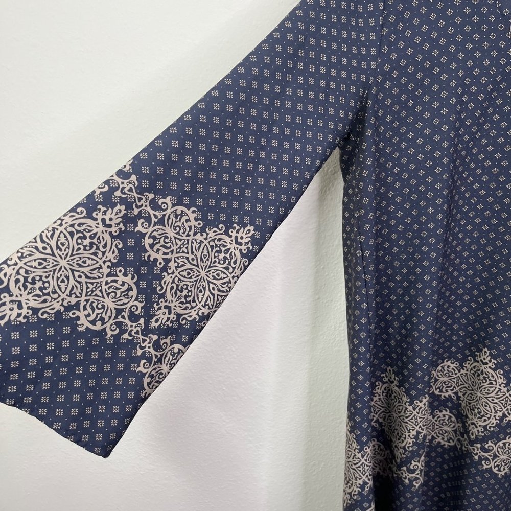 Jella C Women's Long Sleeve Shift Dress Size Medium Keyhole Button Boho - Picture 5 of 8